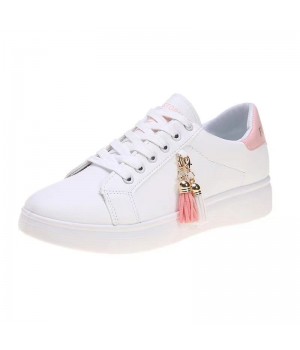 Ladies Casual Sneakers New Spring Autumn Fashion White Shoes Stock 2022 Breathable Lace-up Sports Shoes Guangdong PU for Women