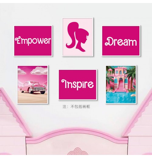 Hot Selling Pink Fashionable Girl Bedroom Holding Hoom Decoration Painting Cute Sweet Wall Room Poster Oil Art Posters Set Hot Selling Pink Fashionable Girl Bedroom Holding Hoom Decoration Painting Cute Sweet Wall Room Poster Oil Art Posters Set