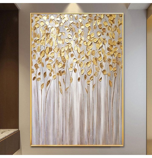 Modern Home Decor Hand Painted Textured Abstract Gold Leaf Wall Art Handmade Oil Painting Art Canvas Modern Home Decor Hand Painted Textured Abstract Gold Leaf Wall Art Handmade Oil Painting Art Canvas
