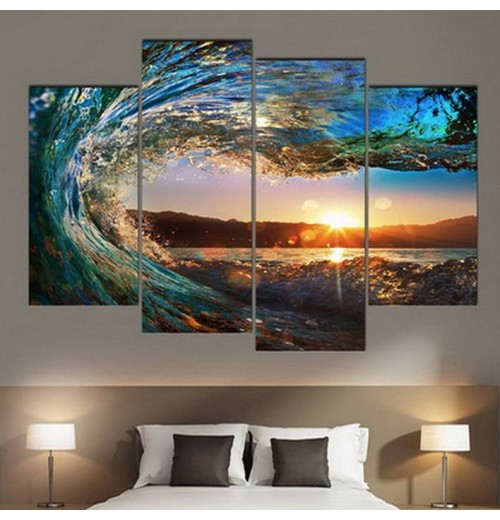 Custom Factory Direct 4 Panels Wall Art Canvas painting Scenery Framed Wall Art Picture Canvas painting Custom Factory Direct 4 Panels Wall Art Canvas painting Scenery Framed Wall Art Picture Canvas painting