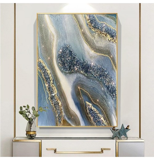 Custom Luxury Abstract 3D Textured Diamond Handmade Canvas Oil Painting for Home Living Room Wall Art Decor Custom Luxury Abstract 3D Textured Diamond Handmade Canvas Oil Painting for Home Living Room Wall Art Decor