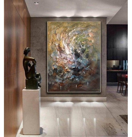 Modern simple wall art home decor painting handmade abstract landscape textured art oil painting on canvas Modern simple wall art home decor painting handmade abstract landscape textured art oil painting on canvas