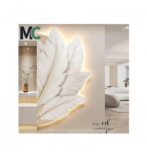 High-end feather living room mural wall art LED light painting paintings and wall arts wall art home decor High-end feather living room mural wall art LED light painting paintings and wall arts wall art home decor