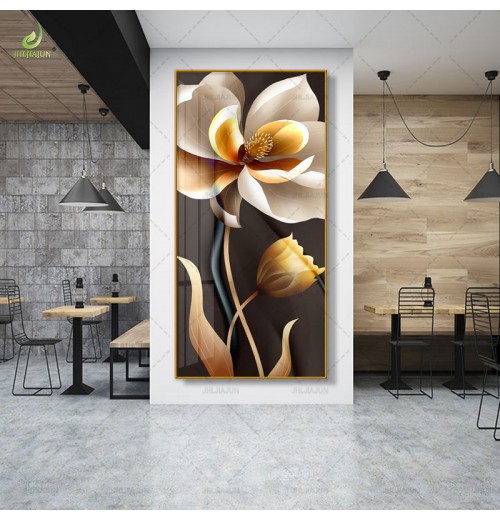 Wholesale Luxury Gold Flower Canvas painting Print With 50% Hand Painted 3D Heavy Texture Living Room Wall Art LED Wholesale Luxury Gold Flower Canvas painting Print With 50% Hand Painted 3D Heavy Texture Living Room Wall Art LED