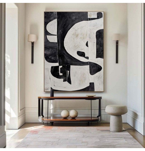 Custom contemporary black and white hand-painted wall pictures modern canvas oil paintings art luxury home decor Custom contemporary black and white hand-painted wall pictures modern canvas oil paintings art luxury home decor