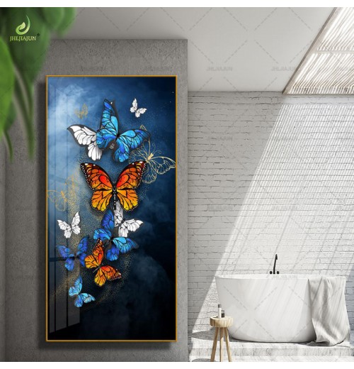Luxury home decoration with high-definition printed canvas painting, butterfly crystal porcelain home decoration, and LED murals Luxury home decoration with high-definition printed canvas painting, butterfly crystal porcelain home decoration, and LED murals
